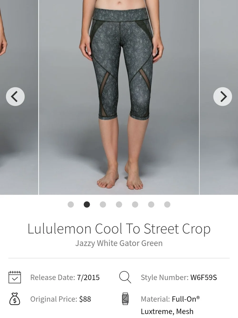 lululemon athletica Cool To Street Crop - Gator Green